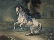 Johann Georg von Hamilton The women stallion Leal in the Levade oil painting